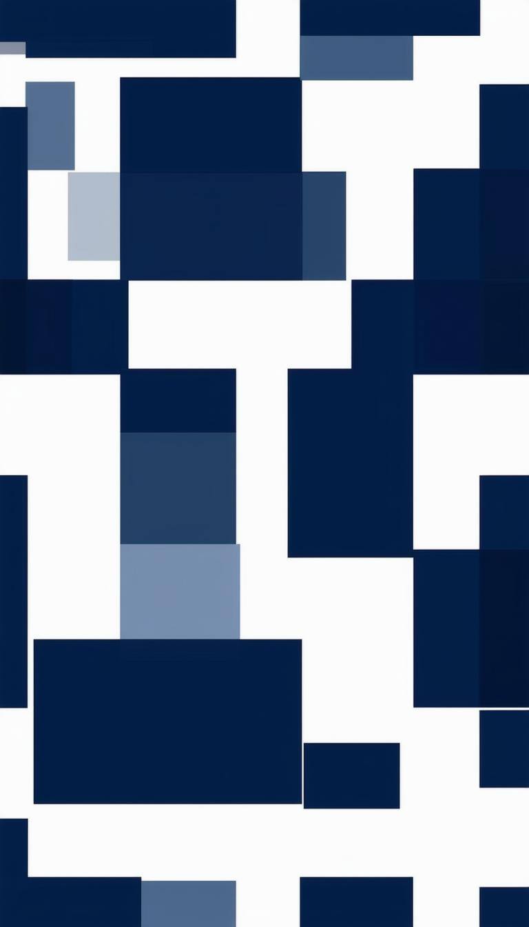 Clean geometric pattern of navy blue squares on white background, slightly offset